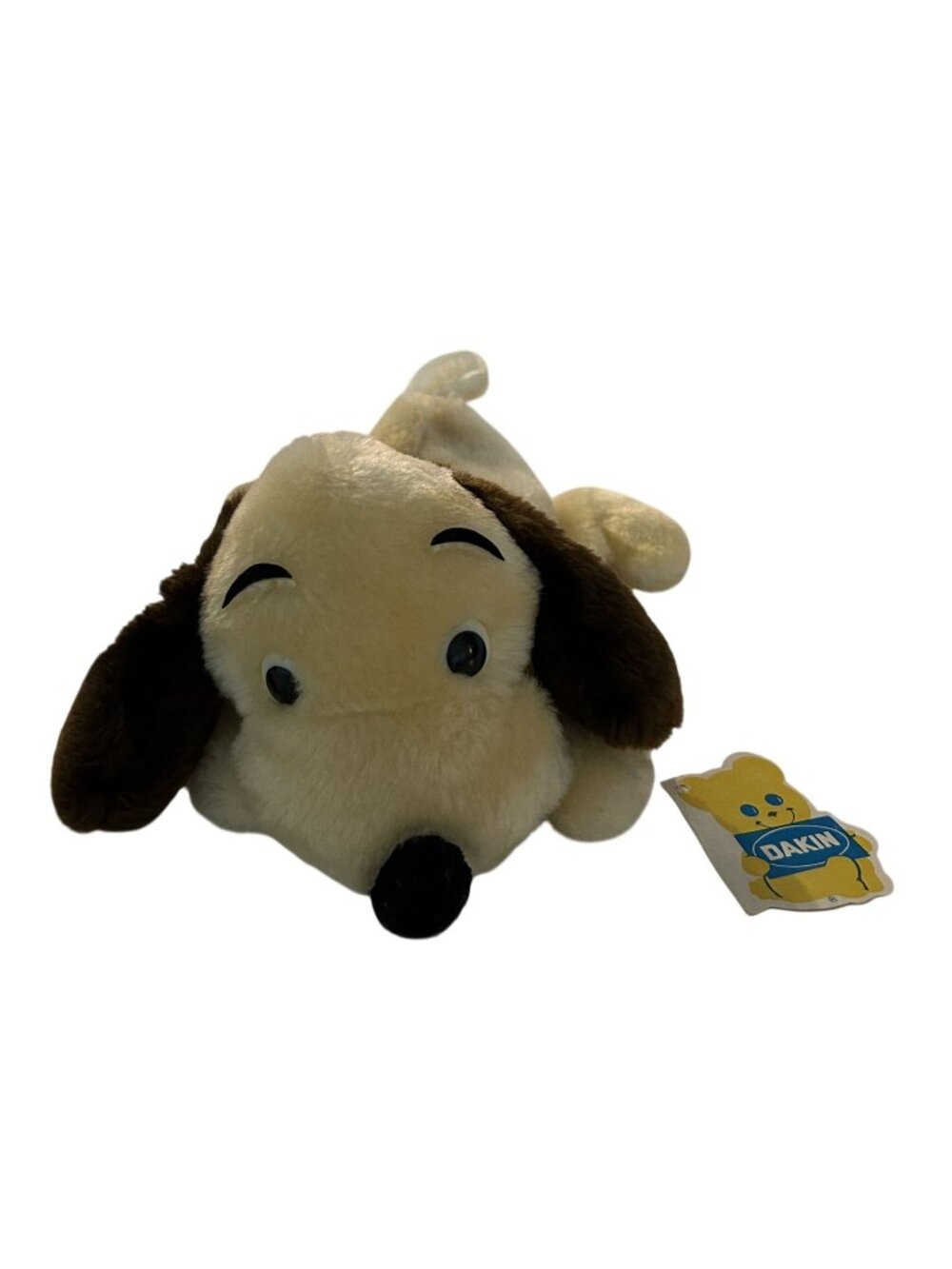 Vintage 1973 R. Dakin & Co. Drooper Dog Plush With Original Tag 12" Beige & Brow